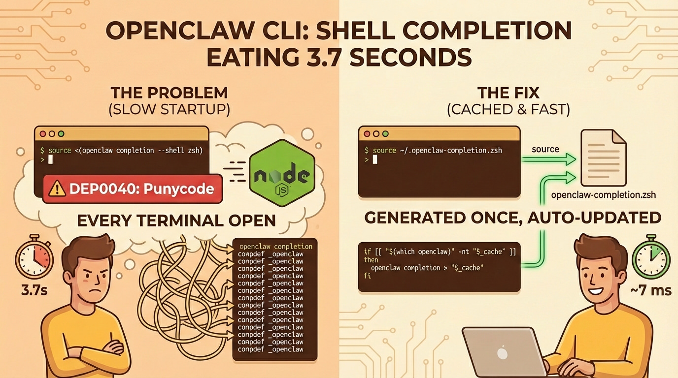 OpenClaw CLI: Shell Completion Is Eating 3.7 Seconds of Your Startup